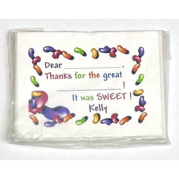 12pk Custom Fill-in-the-Blank Thank You Cards & Envelopes From KELLY NIP NEW - Picture 1 of 2